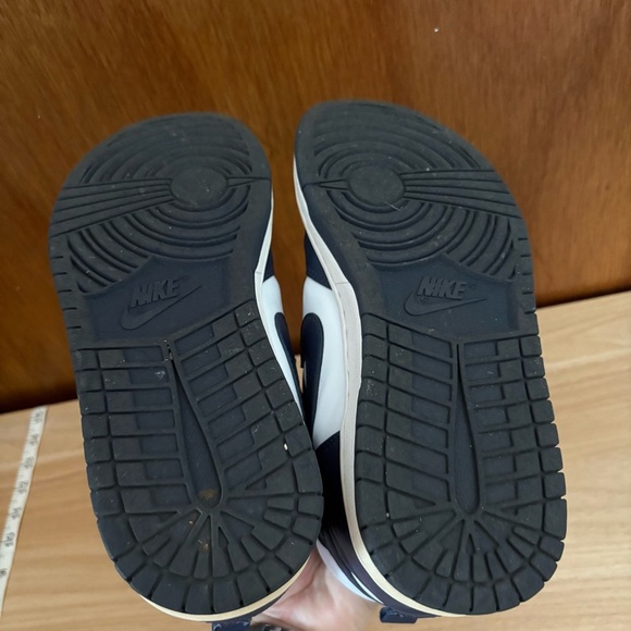 NIKE x SACAI sz 9 Dunk Lux High No Laces White Navy Blue 776446 Nikelab - Picture 11 of 13